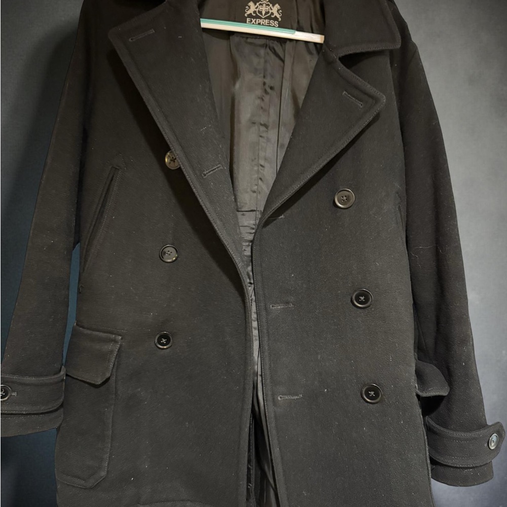 ☃️Express Men's Classic Black Pea Coat